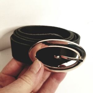 Weinmann 1" Black Leather Belt Size 80 Made In Germany